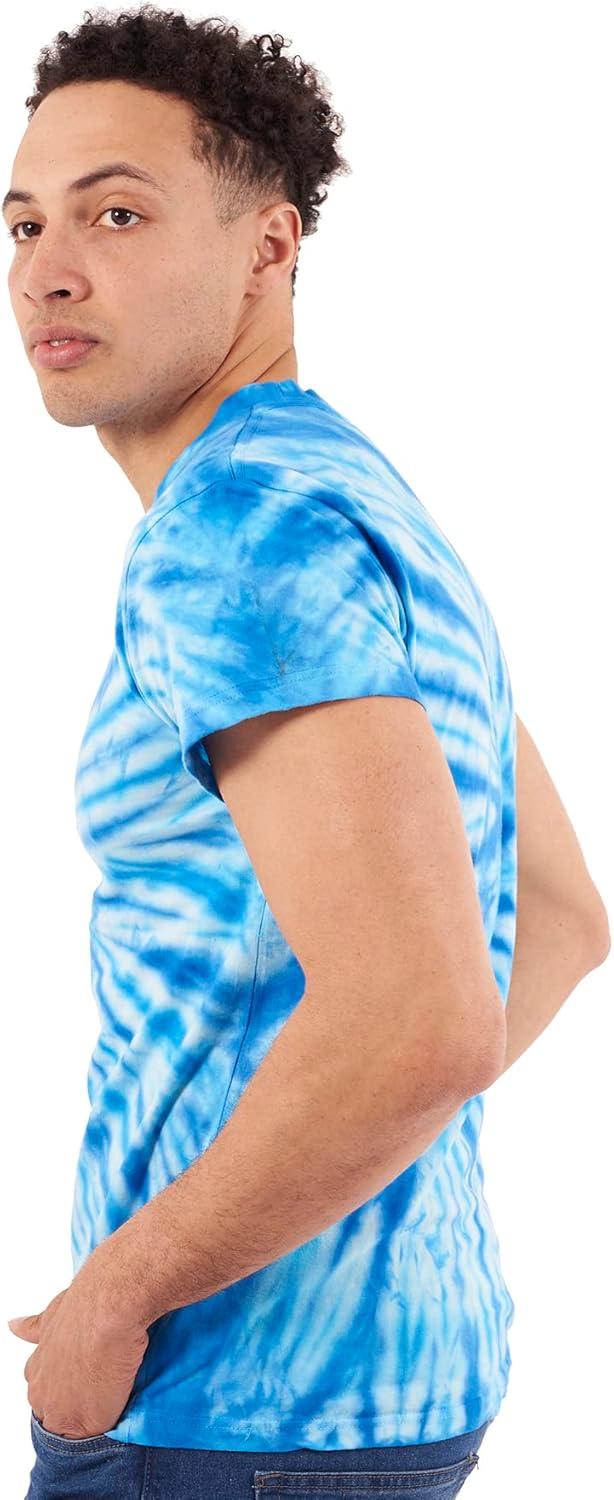 imageTie Dye Shirt Colorful Spiral Short Sleeve Knit TShirt Crewneck TopSpider Royal