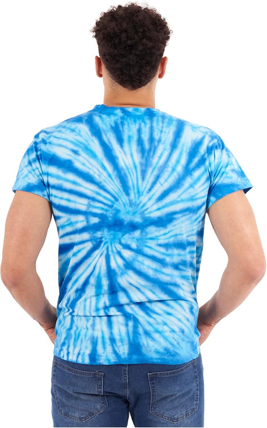 imageTie Dye Shirt Colorful Spiral Short Sleeve Knit TShirt Crewneck TopSpider Royal