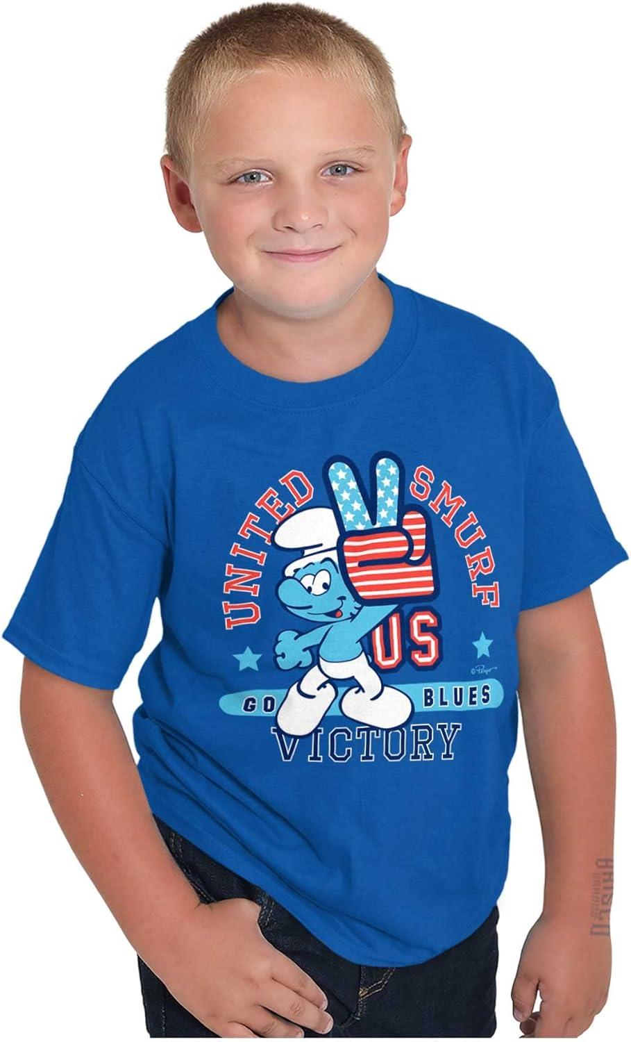 imageUnited Smurf Americana Varsity Crewneck T Shirts Boy GirlRoyal