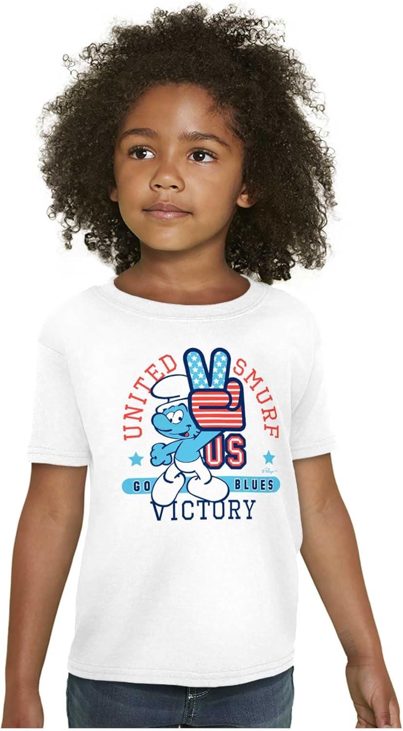 imageUnited Smurf Americana Varsity Crewneck T Shirts Boy GirlWhite