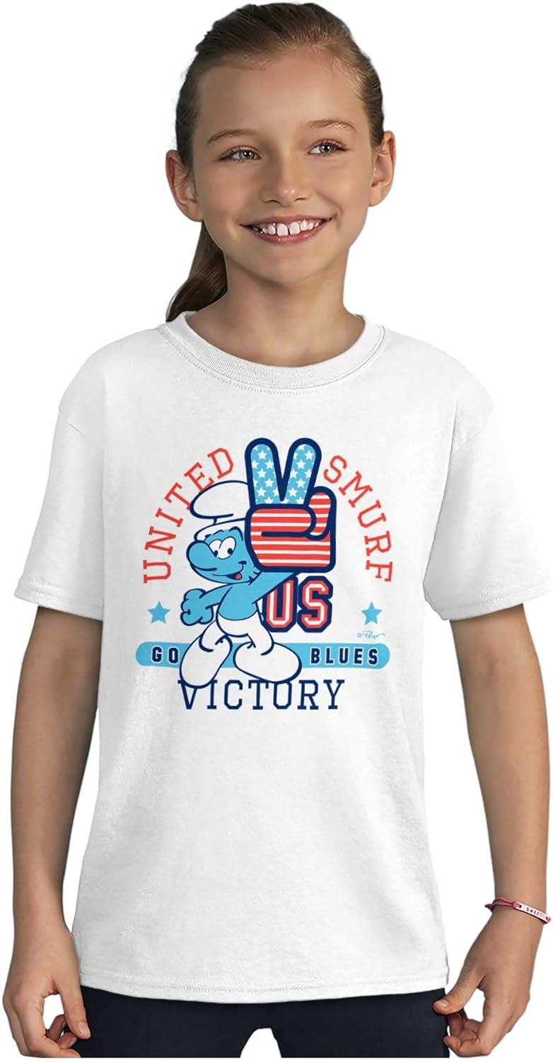 imageUnited Smurf Americana Varsity Crewneck T Shirts Boy GirlWhite