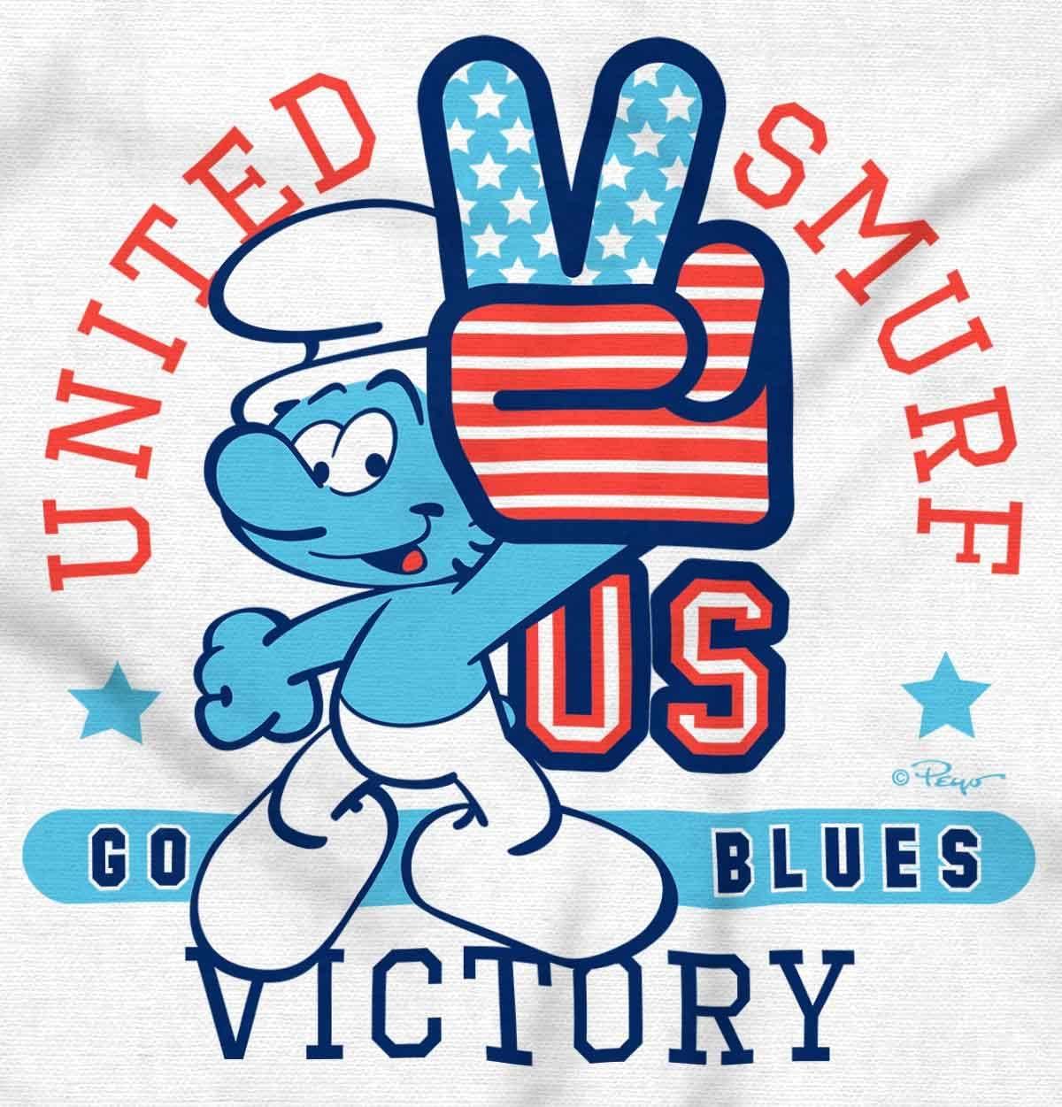 imageUnited Smurf Americana Varsity Crewneck T Shirts Boy GirlWhite