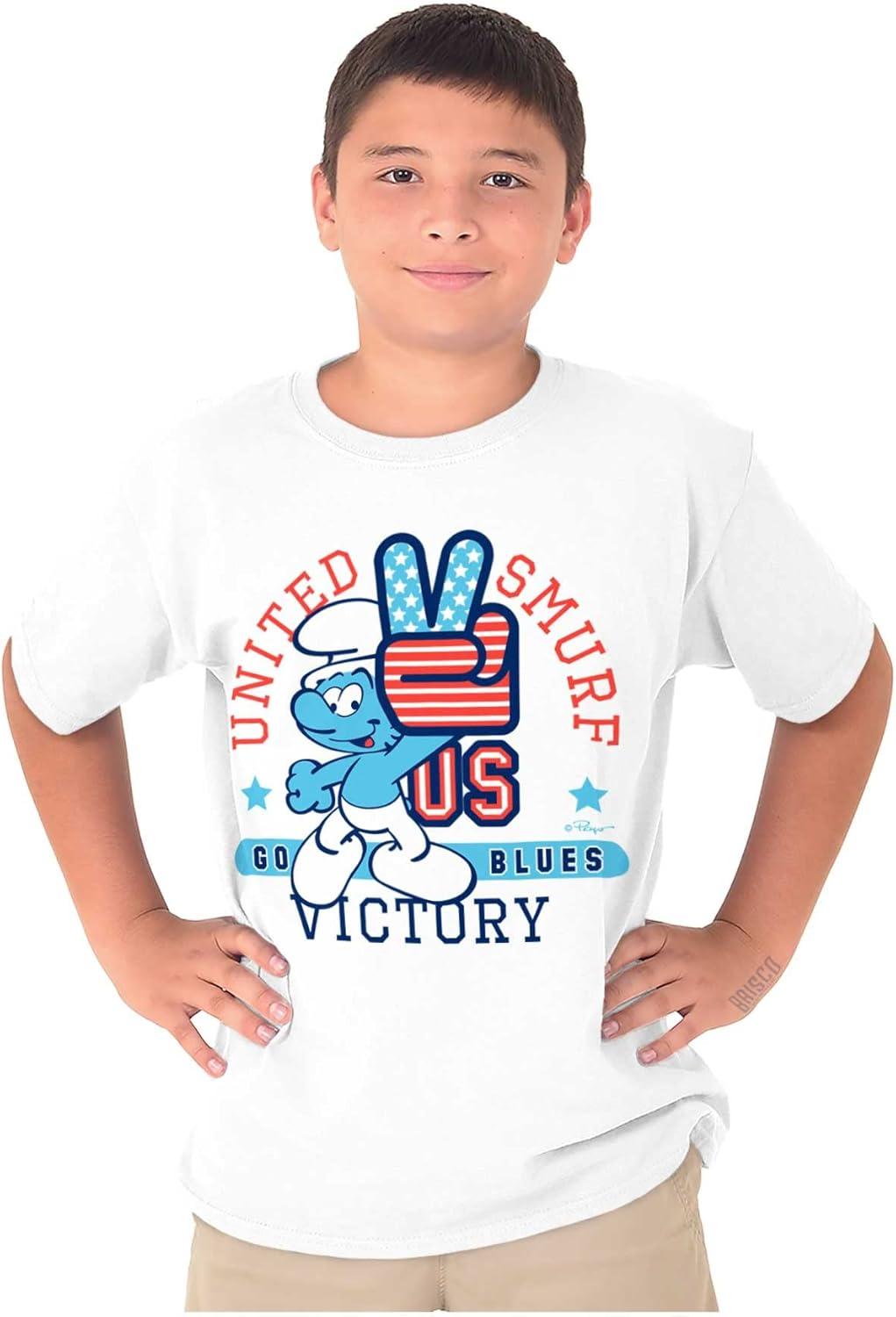 imageUnited Smurf Americana Varsity Crewneck T Shirts Boy GirlWhite