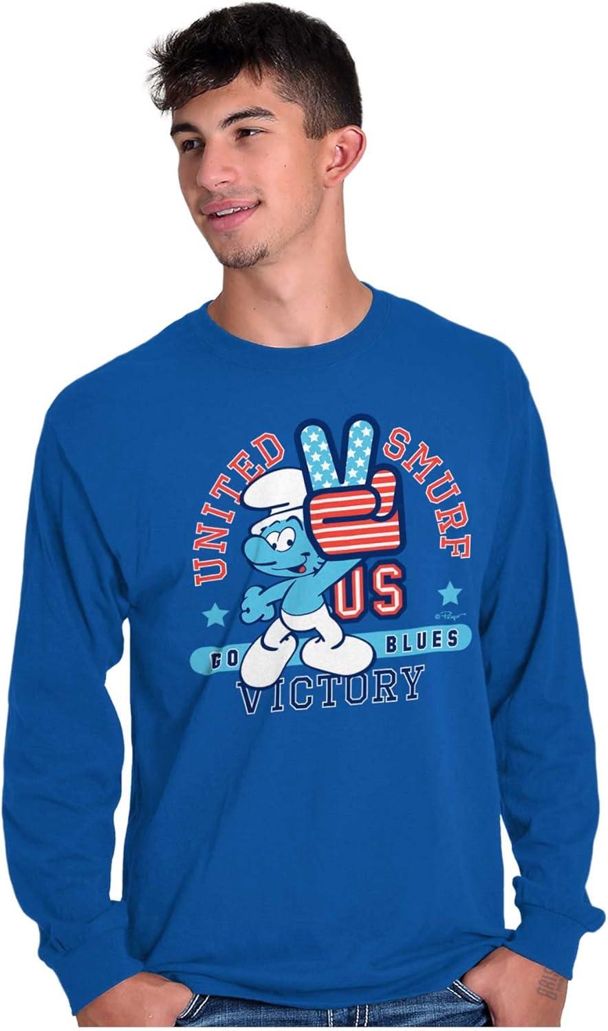 imageUnited Smurf Americana Varsity Long Sleeve Tshirt Men WomenRoyal