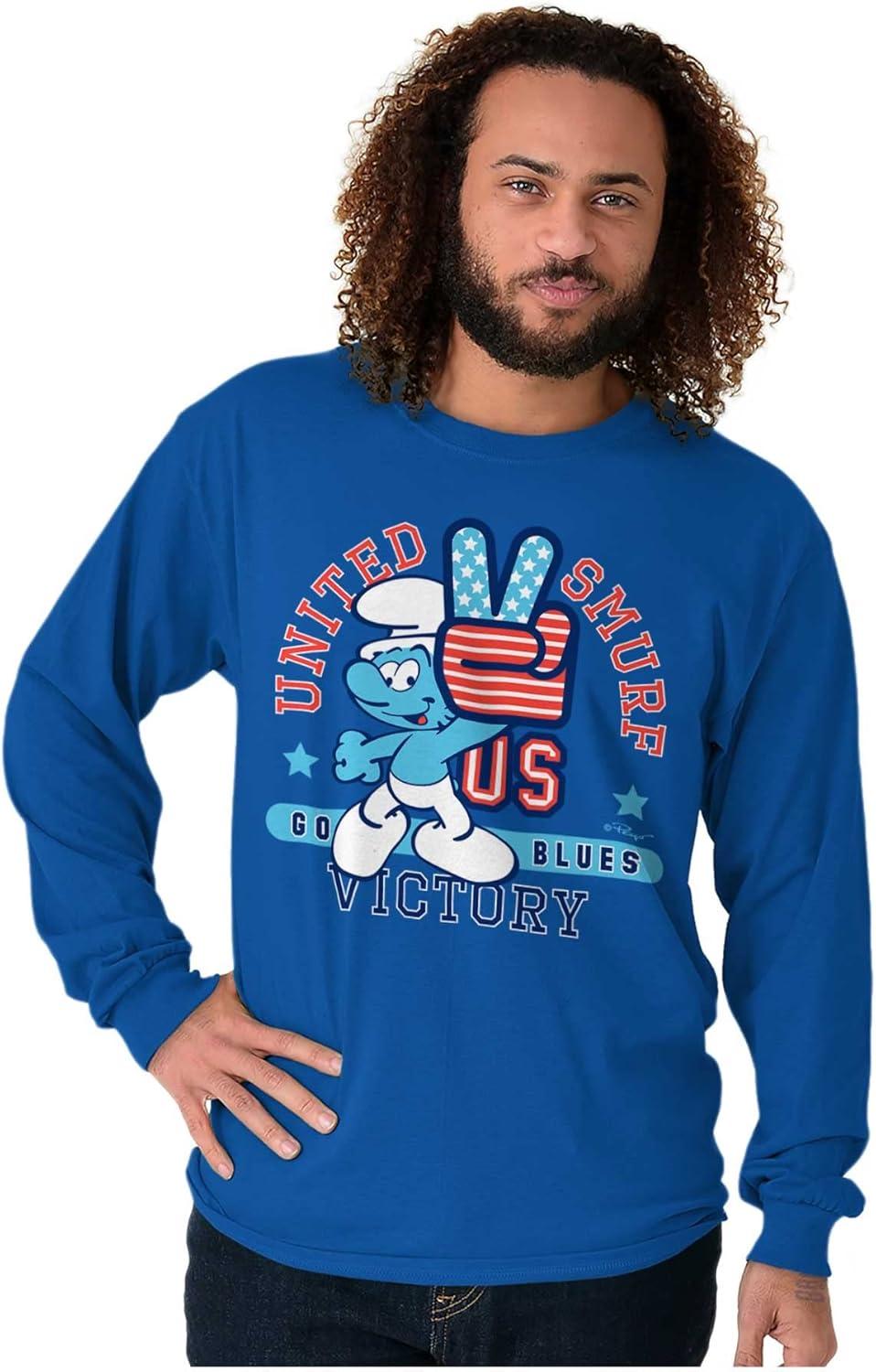 imageUnited Smurf Americana Varsity Long Sleeve Tshirt Men WomenRoyal