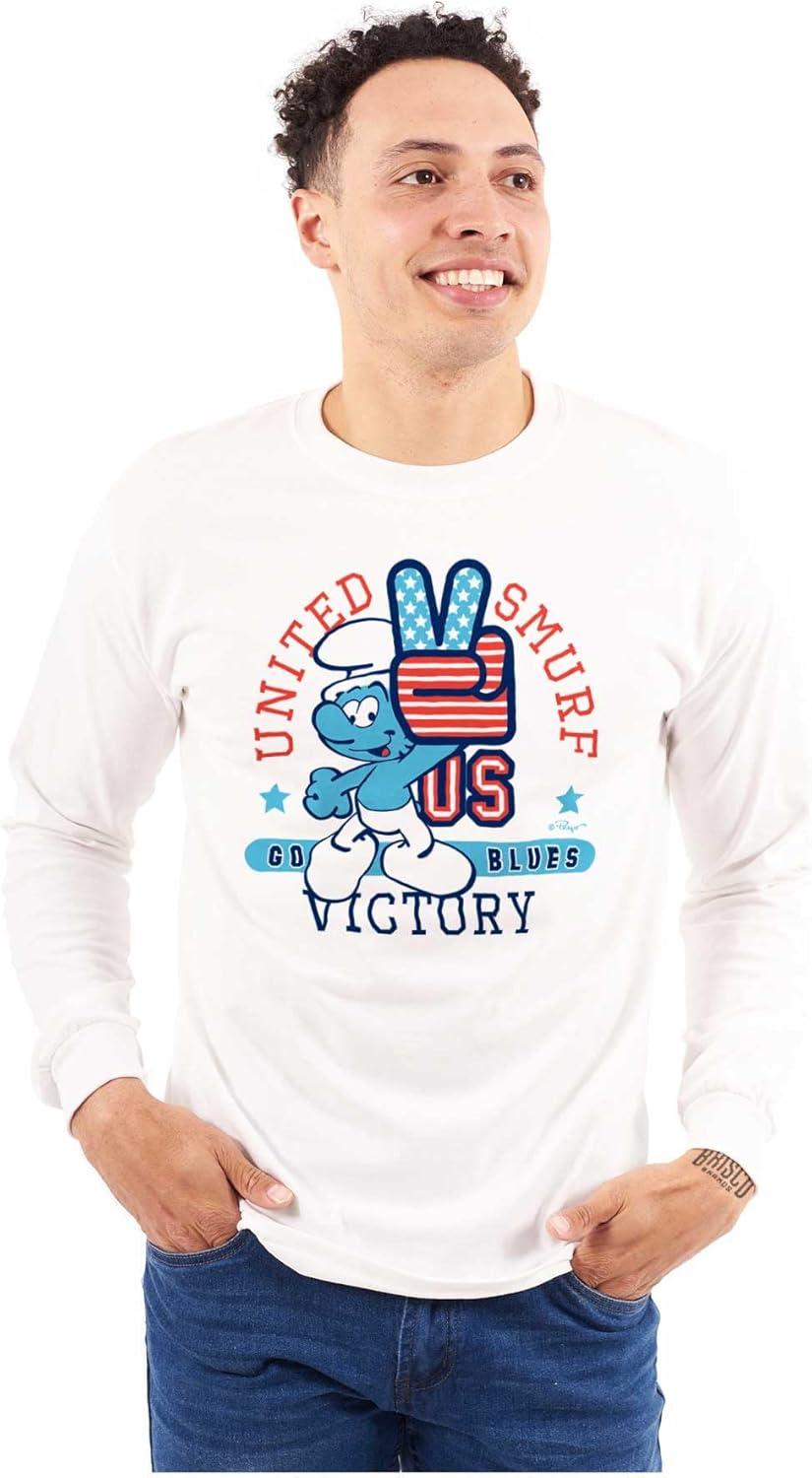 imageUnited Smurf Americana Varsity Long Sleeve Tshirt Men WomenWhite