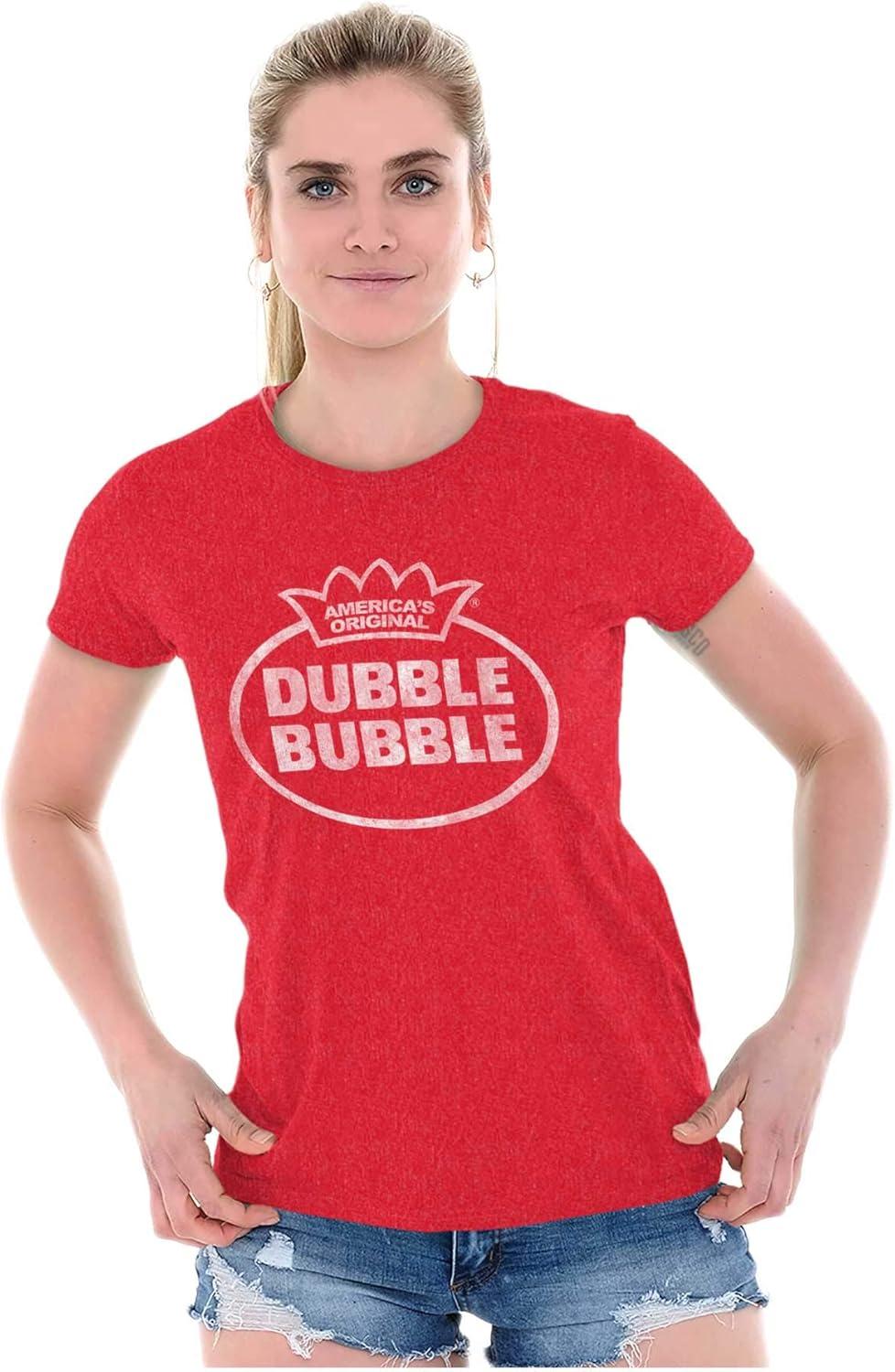 imageVintage Dubble Bubble Original Logo Womens Slim Fit Graphic TeeHeather Red