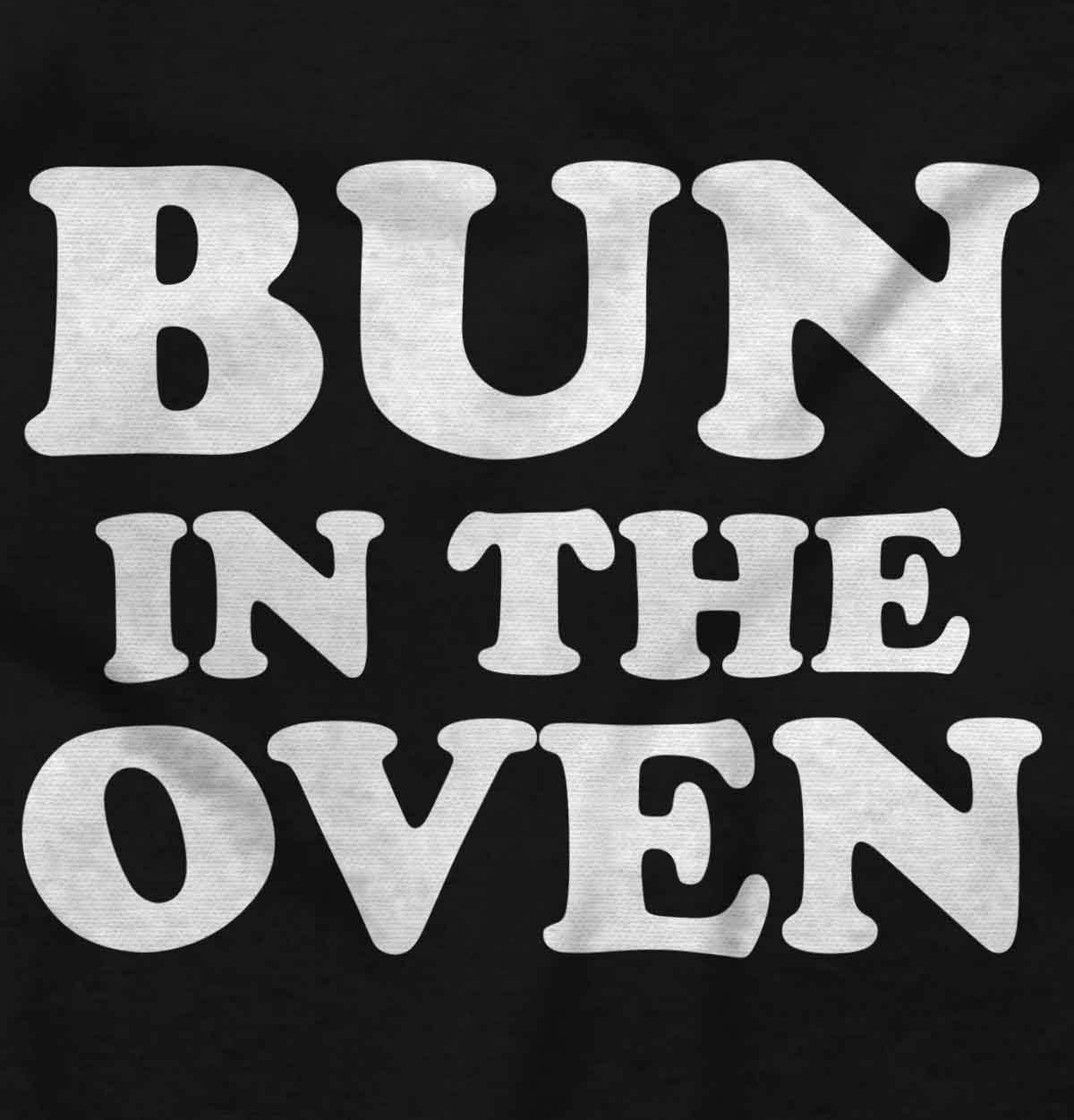 imageWomens Maternity Bun in The Oven Expecting Baking T Shirt TeeBlack