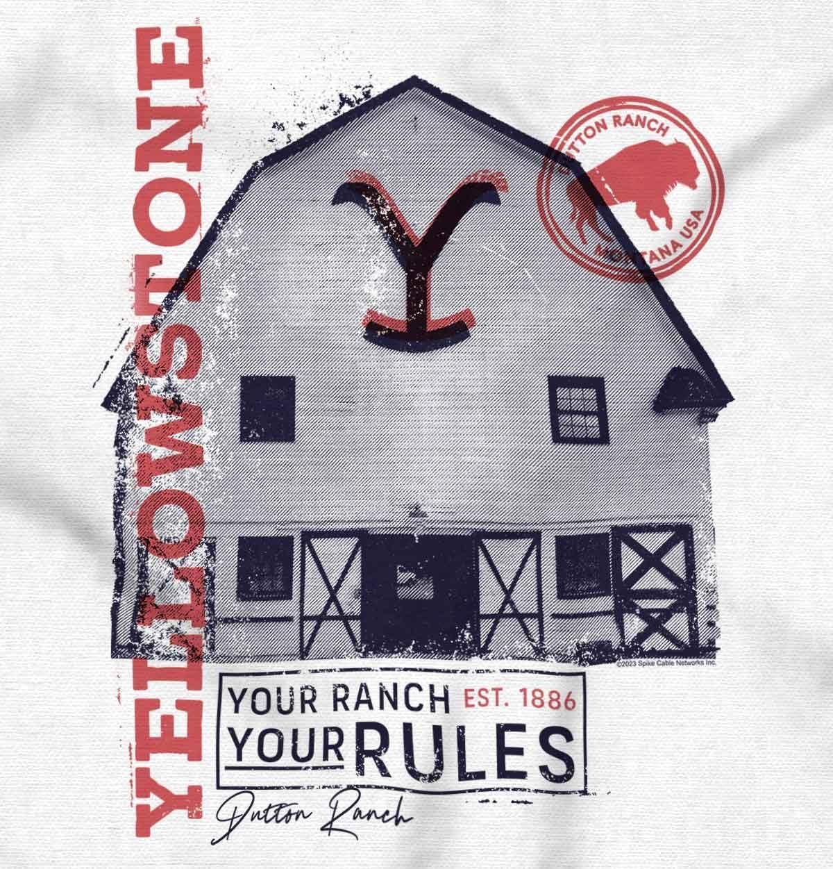 imageWomens Maternity Yellowstone Ranch Your Rules Barn T Shirt Tee