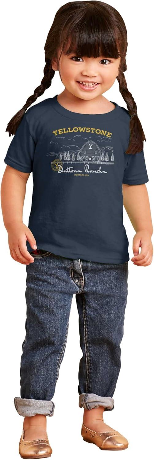 imageYellowstone Dutton Ranch Y Barn Toddler Boy Girl T ShirtNavy