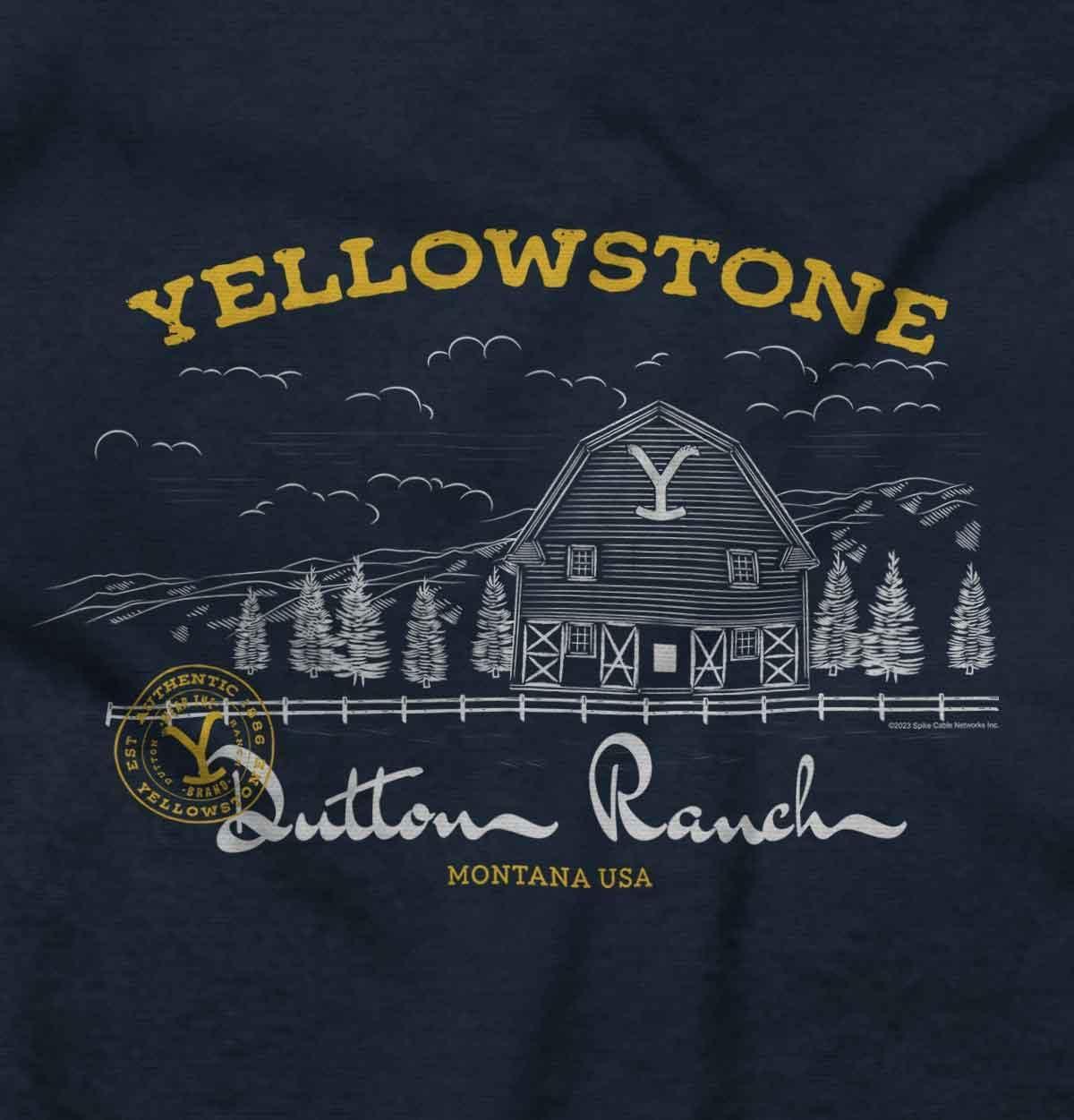 imageYellowstone Dutton Ranch Y Barn Toddler Boy Girl T ShirtNavy