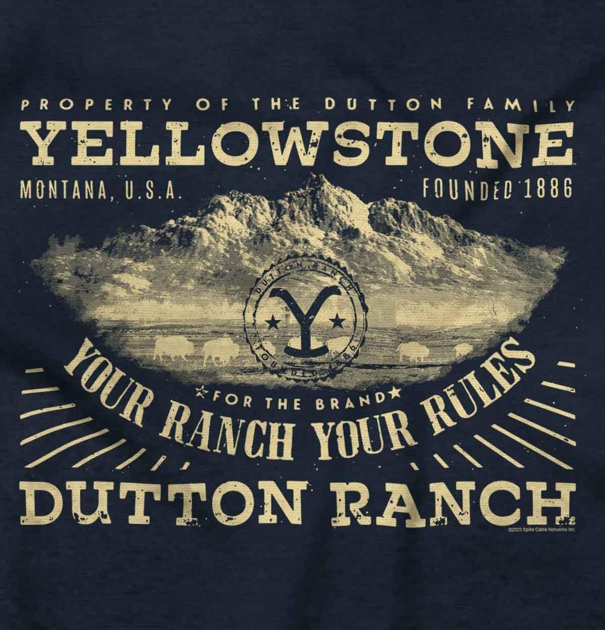 imageYellowstone Your Ranch Your Rules Toddler Boy Girl T ShirtNavy