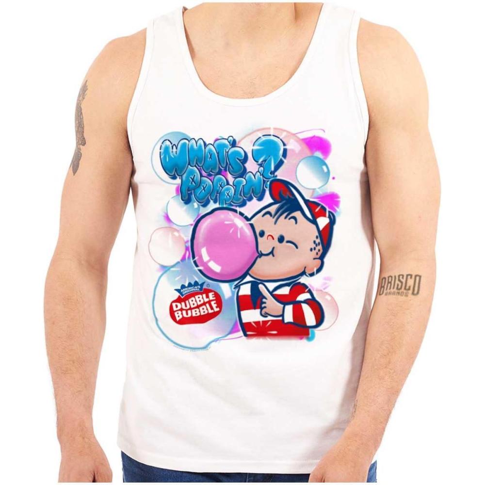 imageAirbrushed Dubble Bubble Whats Poppin Tank Top T Shirts Men WomenWhite