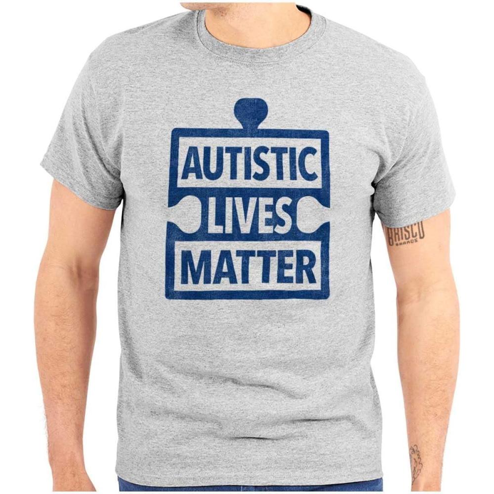 imageAutistic Lives Matter Autism Aware Graphic T Shirt Men or WomenSport Grey