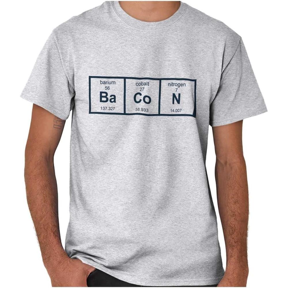 imageBa Co N Bacon Food Science Nerd Geeky Graphic T Shirt Men or WomenAsh Grey
