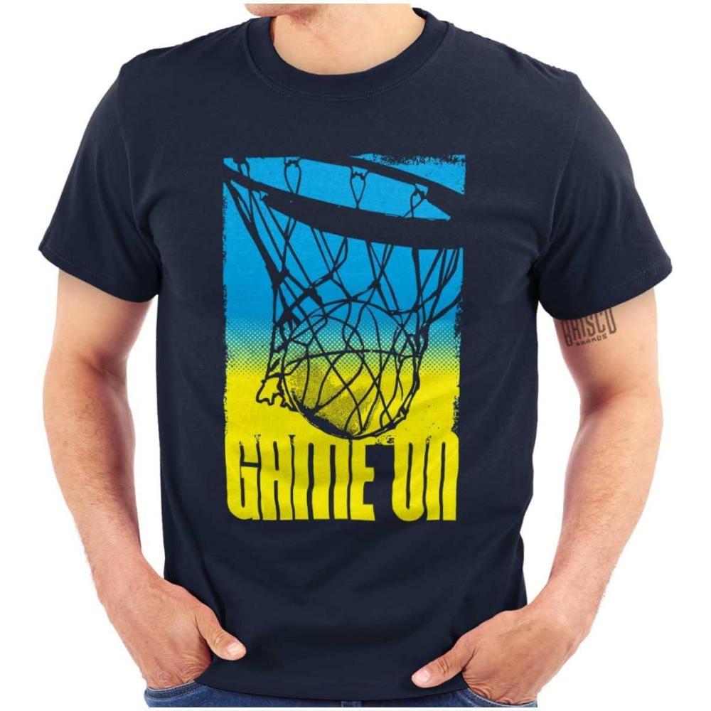 imageBasketball Hoop Athlete Game On Mens Graphic T Shirt TeesNavy