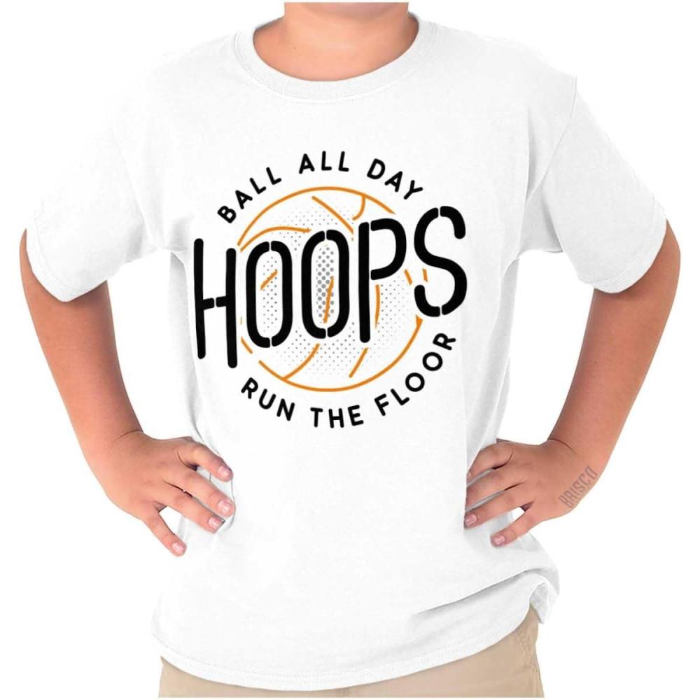 imageBasketball Hoops Jock Ball All Day Boys Kids T Shirt Tees TopsWhite