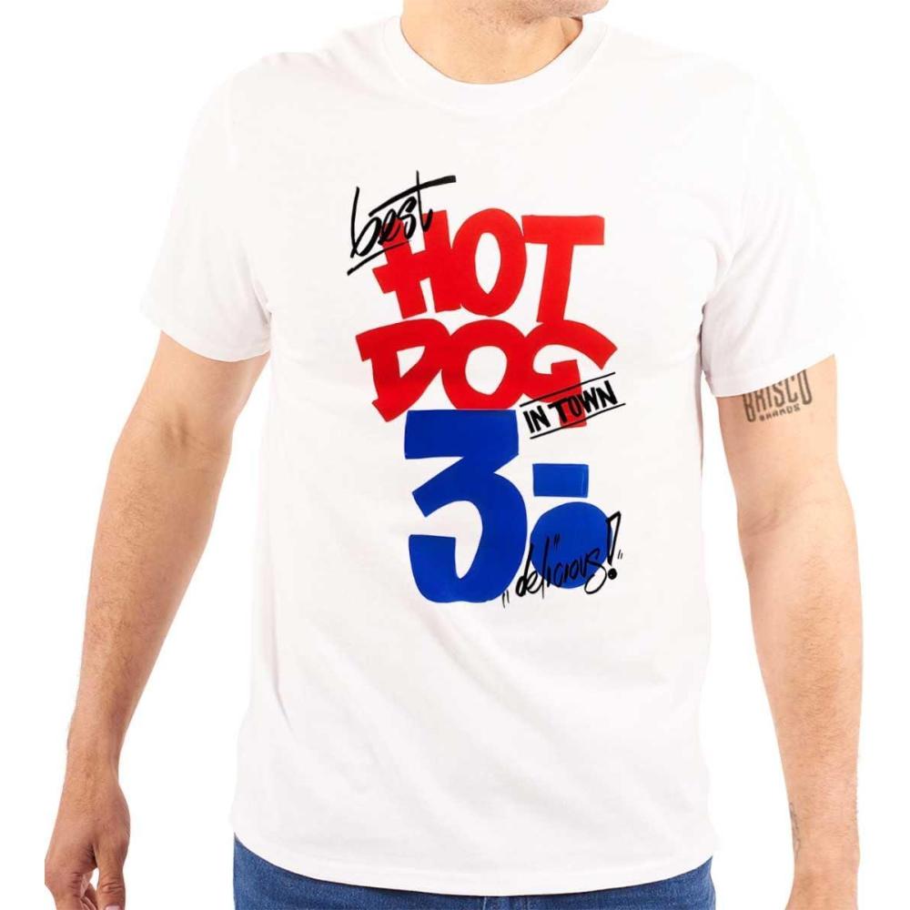 imageBest Hot Dog in Town Food Poster Graphic T Shirt Men or WomenWhite