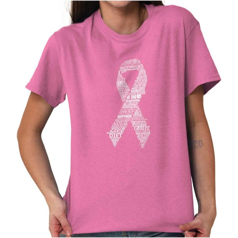 imageBreast Cancer Thoughts Prayers Ribbon Womens Graphic T Shirt TeesAzalea