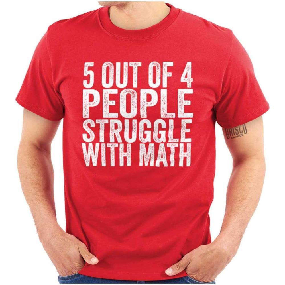 imageBrisco Brands 5 Out of 4 People Struggle with Math Graphic T Shirt Men or WomenRed