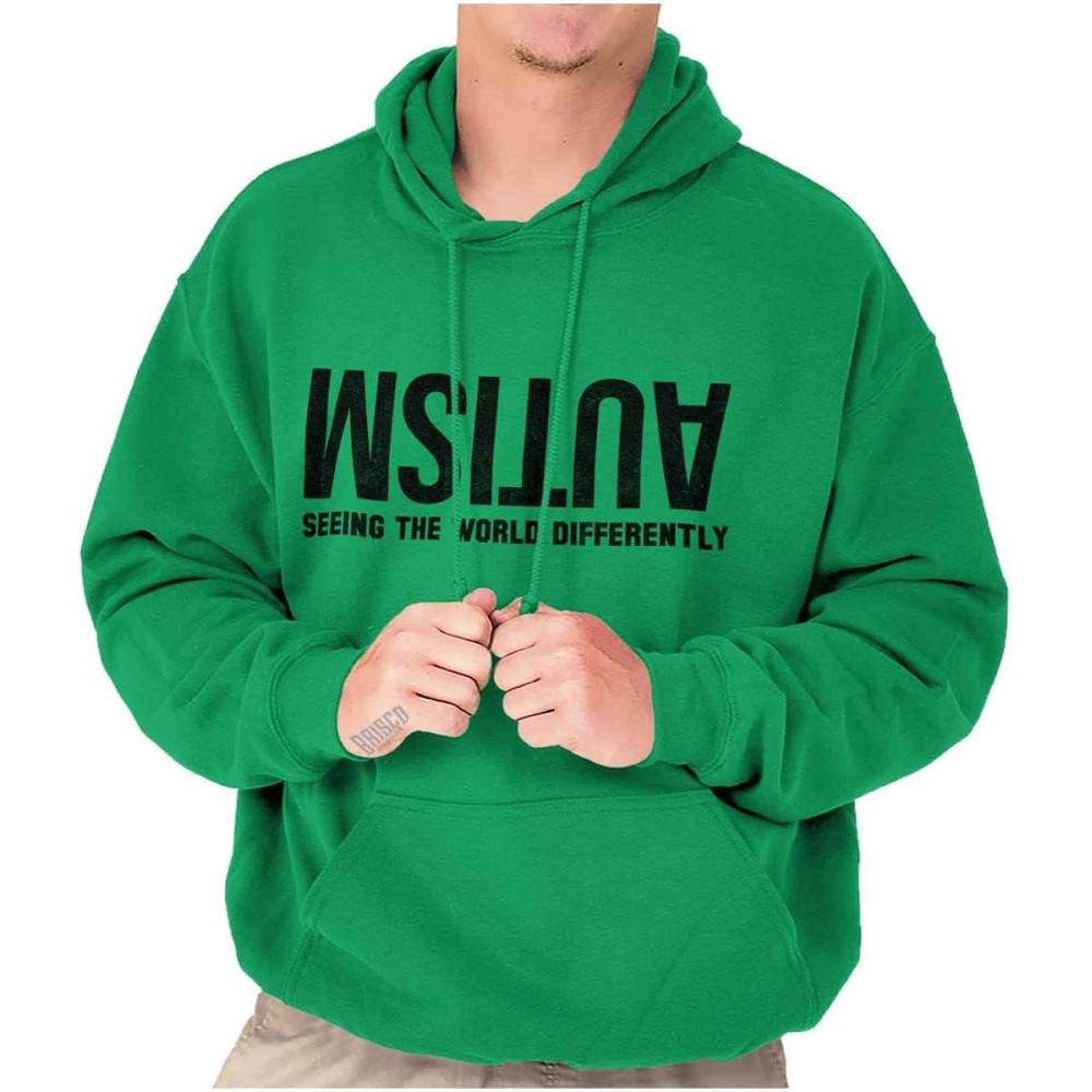 imageBrisco Brands Autism Seeing the World Differently Hoodie Sweatshirt Women MenIrish Green