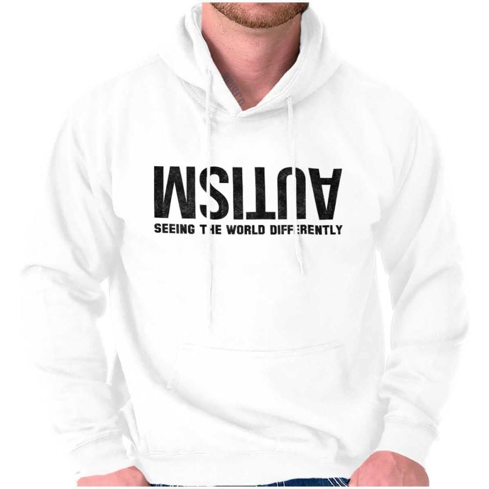 imageBrisco Brands Autism Seeing the World Differently Hoodie Sweatshirt Women MenWhite