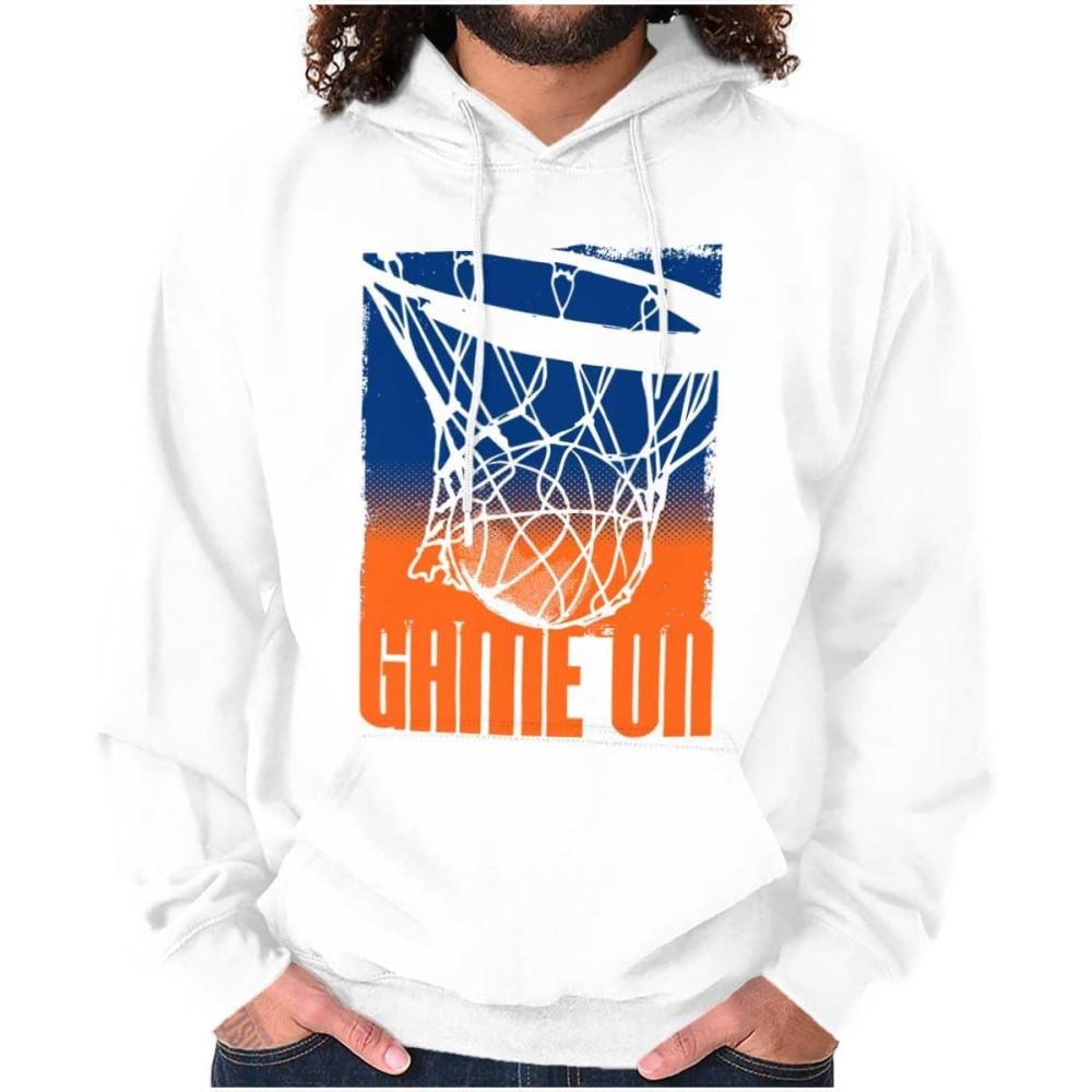 imageBrisco Brands Basketball Hoop Athlete Game On Hoodie Hooded Sweatshirt MenWhite