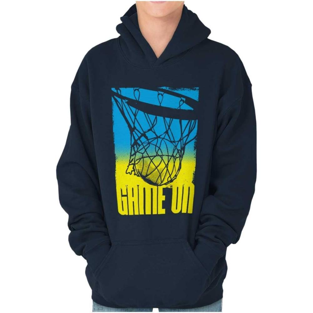 imageBrisco Brands Basketball Hoop Athlete Game On Kids Hoodie Sweatshirt BoysNavy