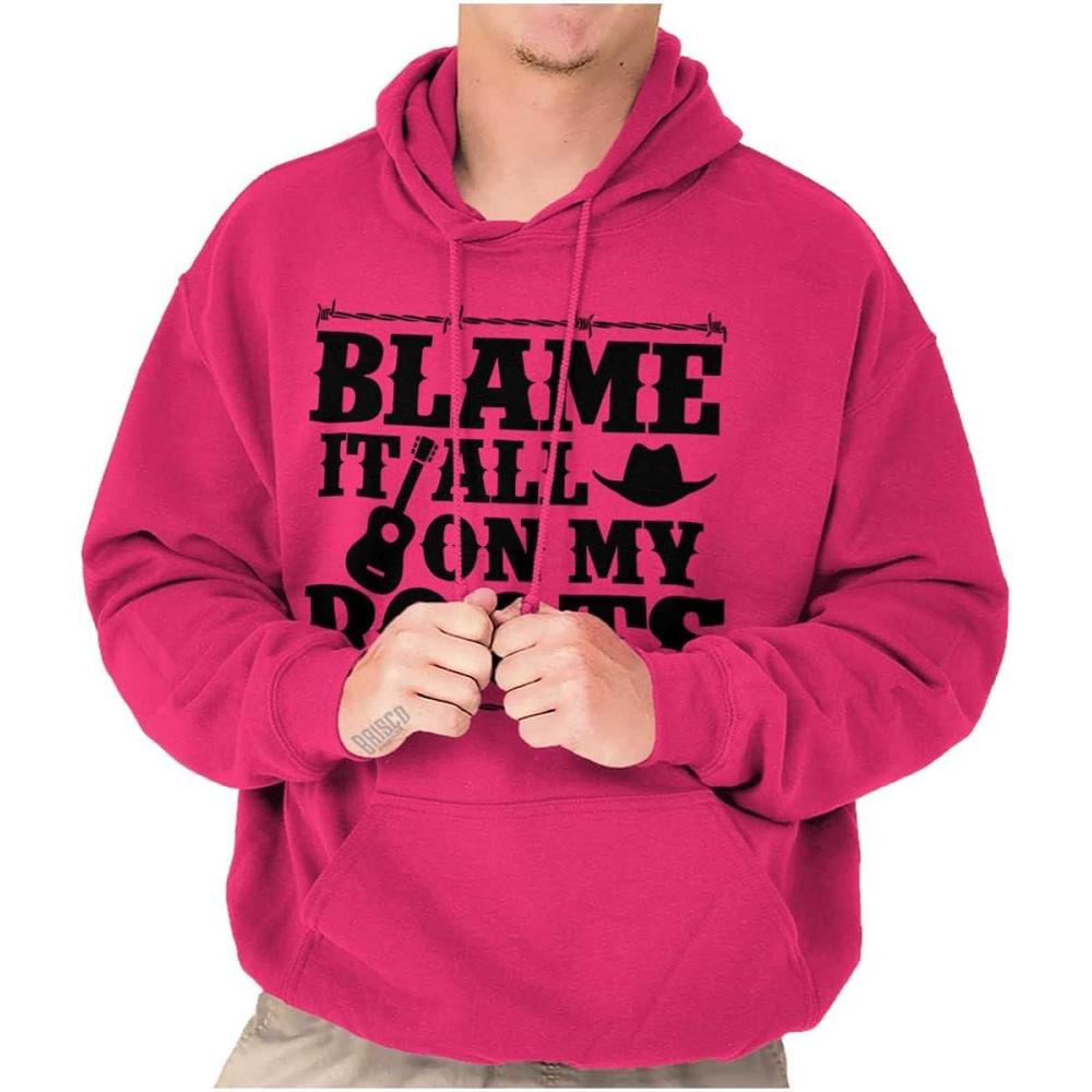 imageBrisco Brands Blame It On My Roots Country Music Hoodie Sweatshirt Women MenHeliconia