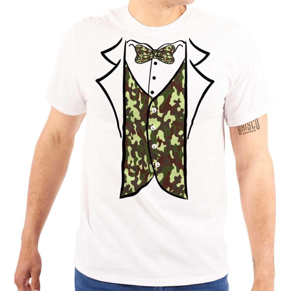 imageBrisco Brands Camouflage Faux Three Piece Tuxedo Mens Graphic T Shirt TeesWhite