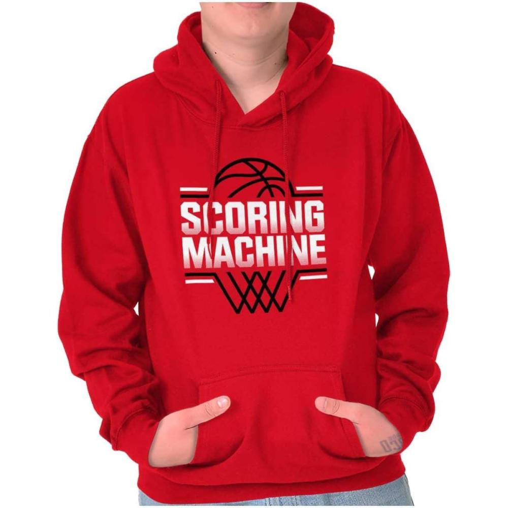 imageBrisco Brands Cool Basketball Scoring Machine Hoodie Hooded Sweatshirt MenRed