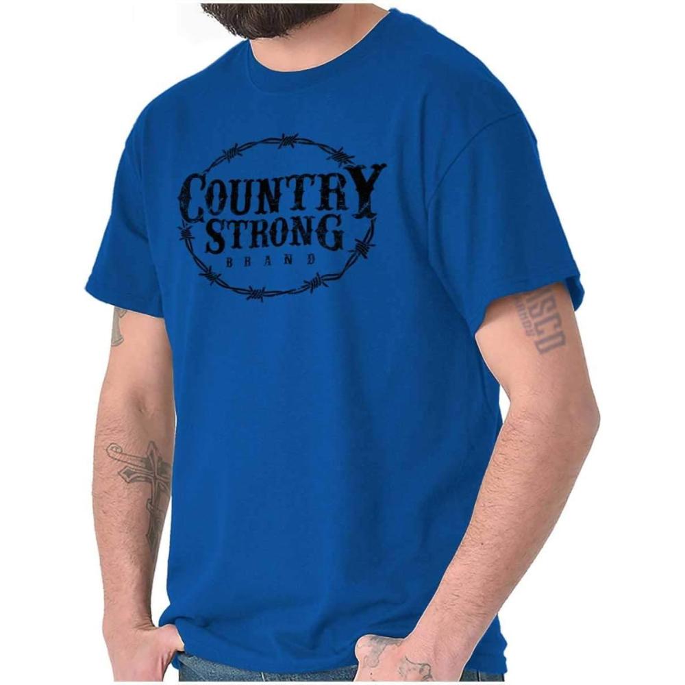 imageBrisco Brands Country Strong Logo Western Cowboy Graphic T Shirt Men or WomenRoyal