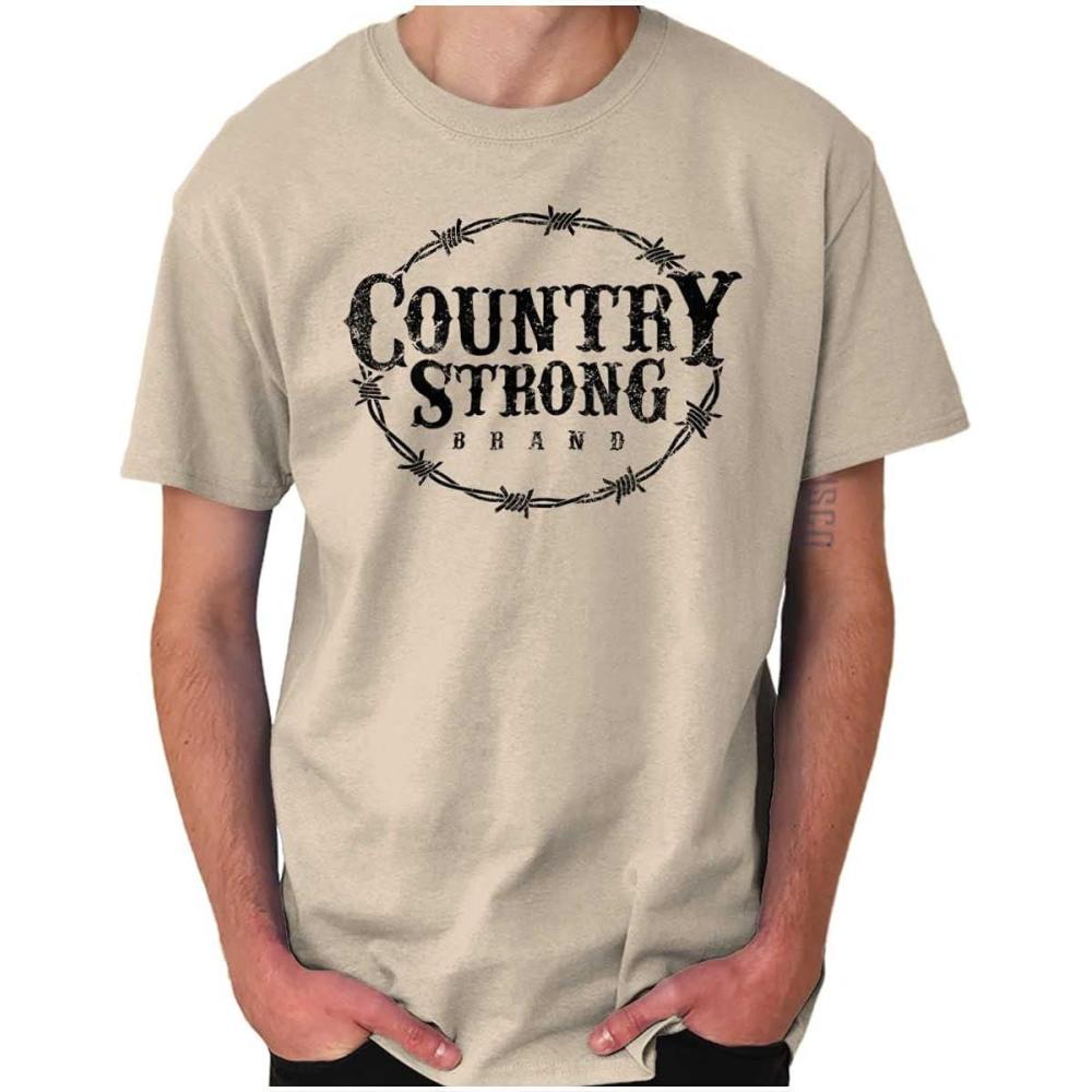 imageBrisco Brands Country Strong Logo Western Cowboy Graphic T Shirt Men or WomenSand