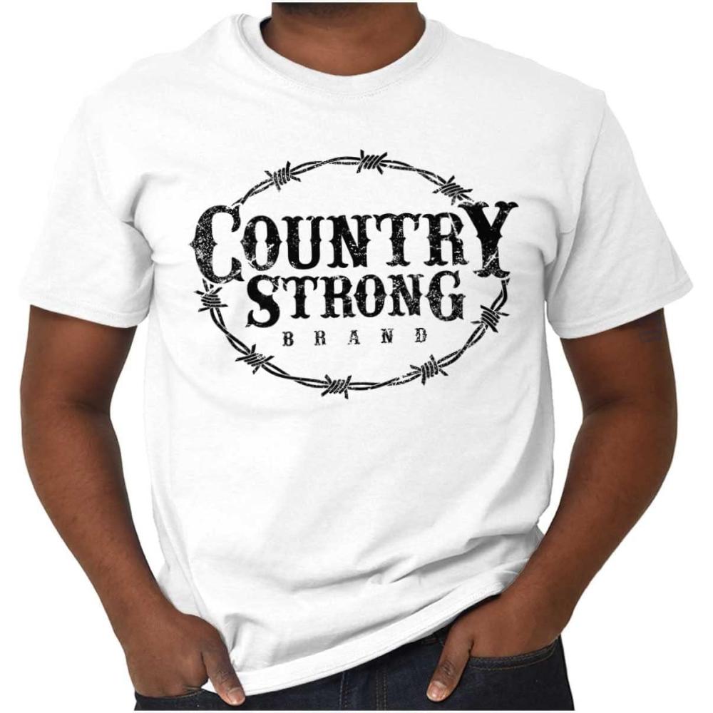 imageBrisco Brands Country Strong Logo Western Cowboy Graphic T Shirt Men or WomenWhite 2