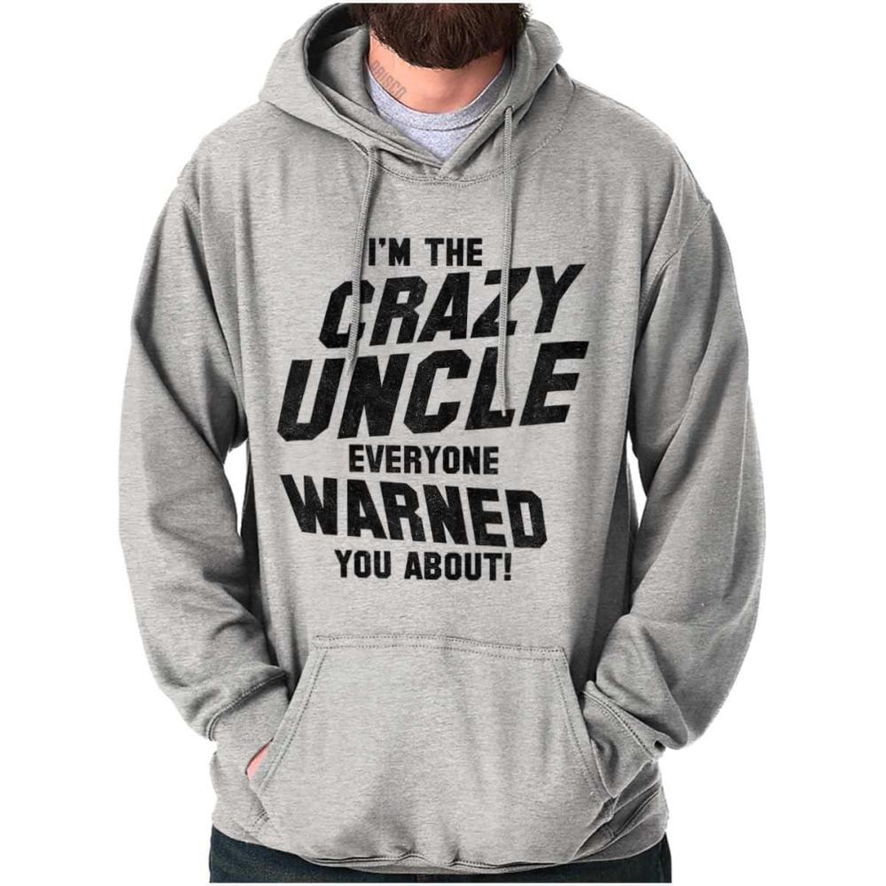 imageBrisco Brands Crazy Uncle Everyone Warned About Hoodie Hooded Sweatshirt MenSport Grey