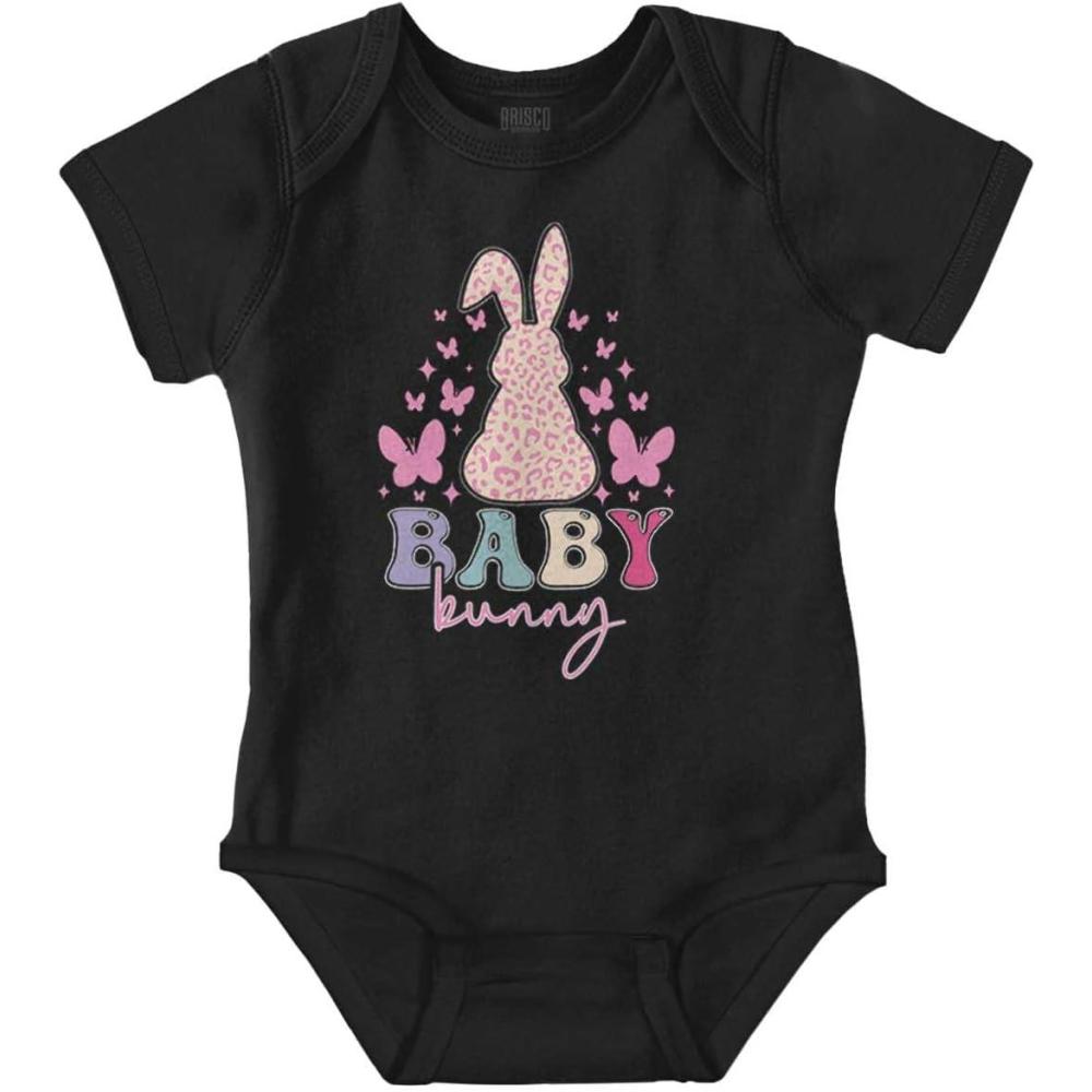 imageBrisco Brands Cute Easter Baby Bunny Butterflies Baby Bodysuit Jumper GirlsBlack