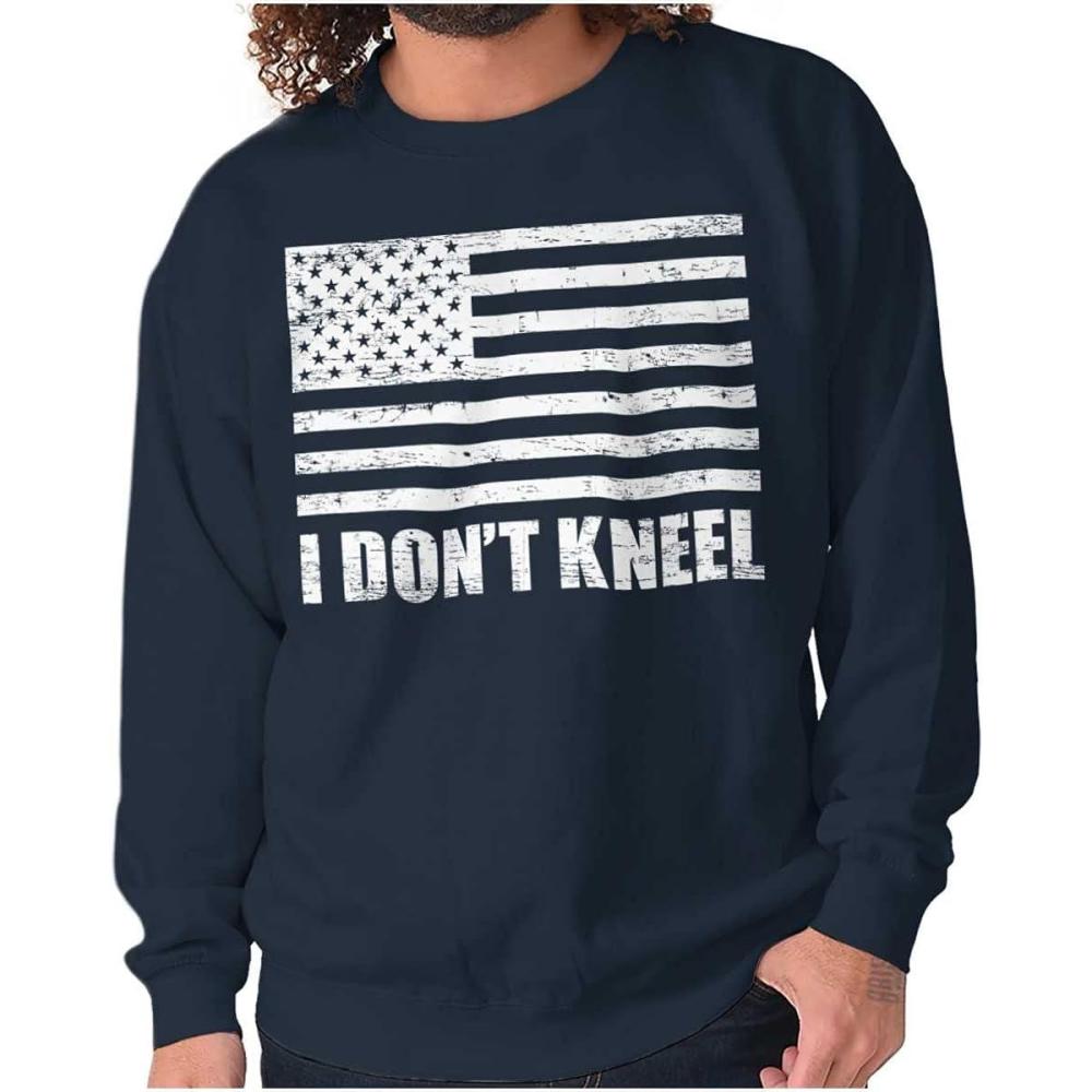 imageBrisco Brands Dont Kneel Anti Protest Patriotic Sweatshirt for Men or WomenNavy