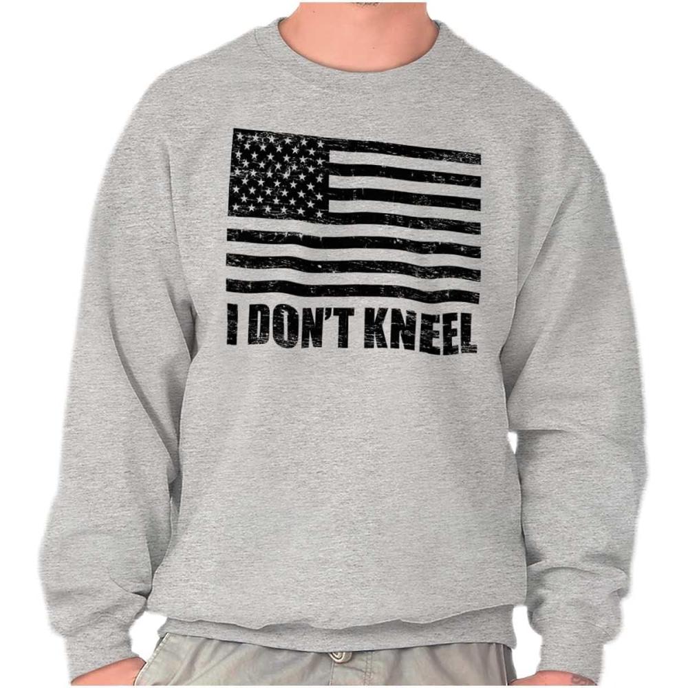 imageBrisco Brands Dont Kneel Anti Protest Patriotic Sweatshirt for Men or WomenSport Grey