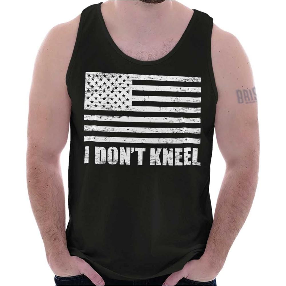 imageBrisco Brands Dont Kneel Anti Protest Patriotic Tank Top T Shirts Men WomenBlack