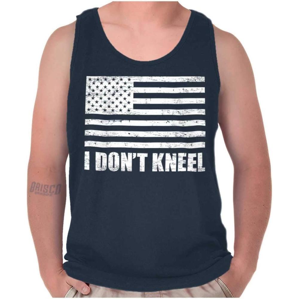 imageBrisco Brands Dont Kneel Anti Protest Patriotic Tank Top T Shirts Men WomenNavy