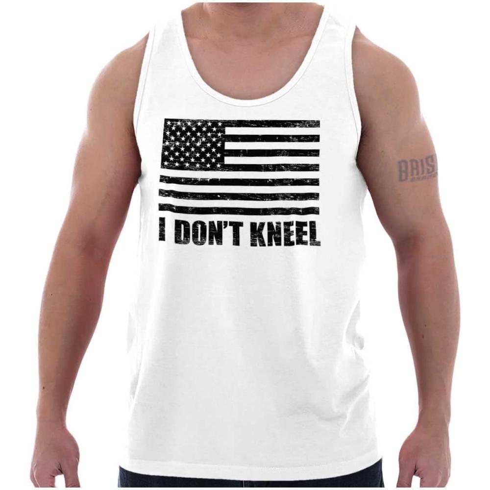 imageBrisco Brands Dont Kneel Anti Protest Patriotic Tank Top T Shirts Men WomenWhite