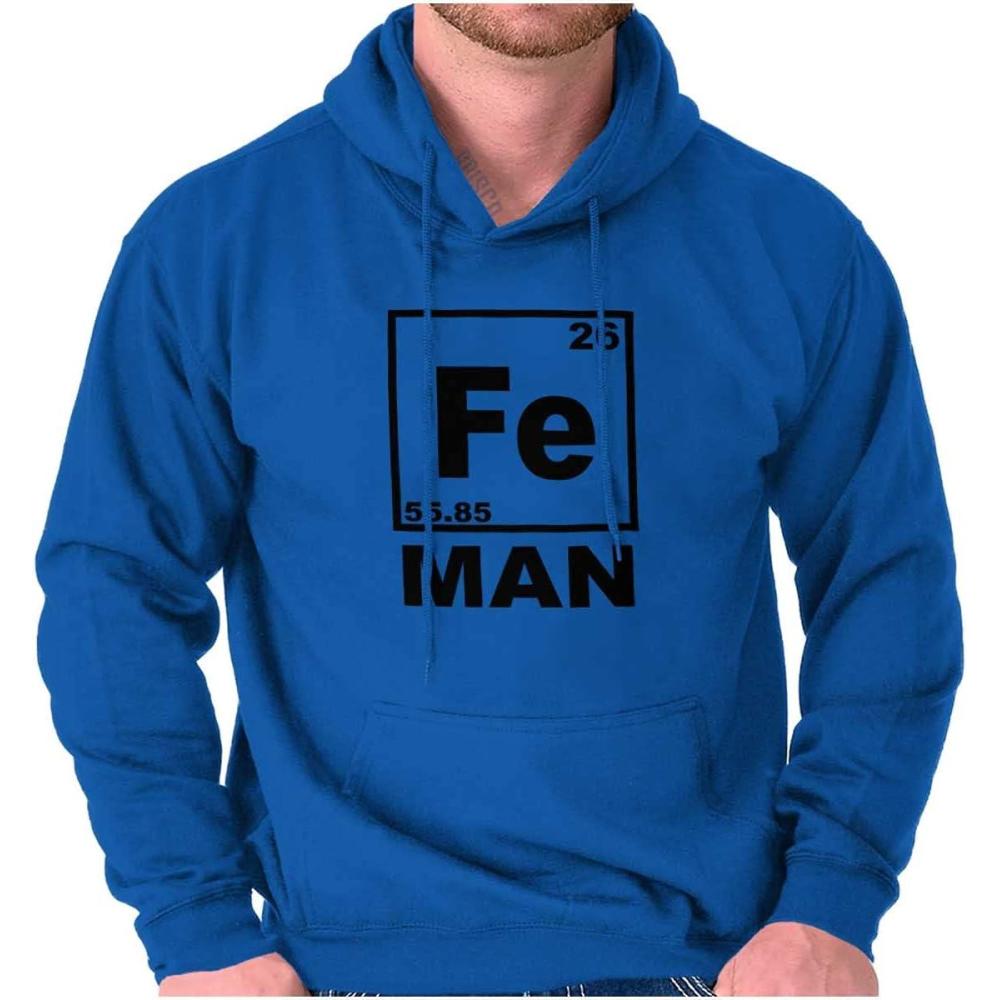 imageBrisco Brands Fe Iron Science Elements Superhero Hoodie Hooded Sweatshirt MenRoyal