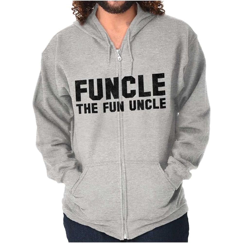 imageBrisco Brands Funcle the Fun Uncle Zip Up Hoodie Mens WomensSport Grey
