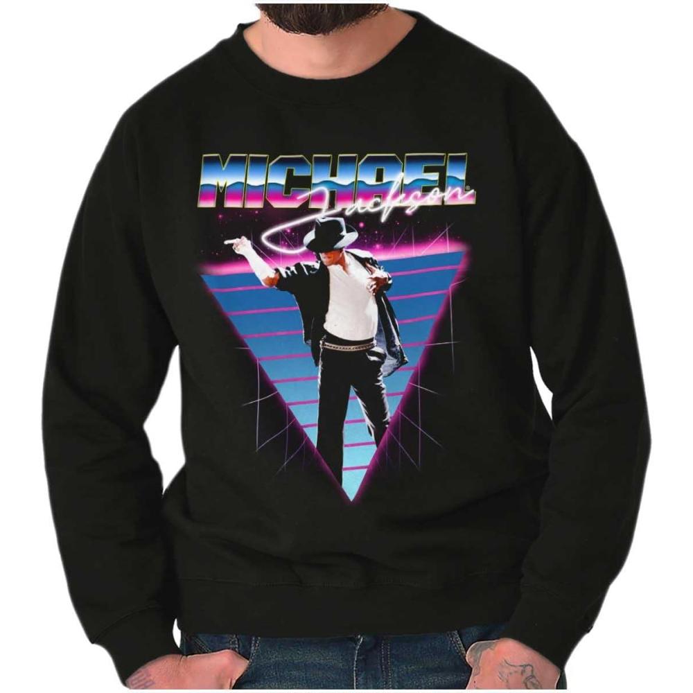 imageBrisco Brands Michael Jackson 80s Iconic Pop Pose Sweatshirt for Men or WomenBlack