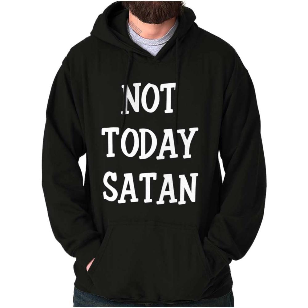 imageBrisco Brands Not Today Satan Funny Christian Hoodie Sweatshirt Women MenBlack