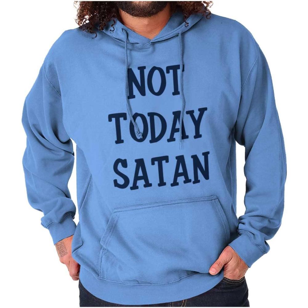 imageBrisco Brands Not Today Satan Funny Christian Hoodie Sweatshirt Women MenCarolina Blue
