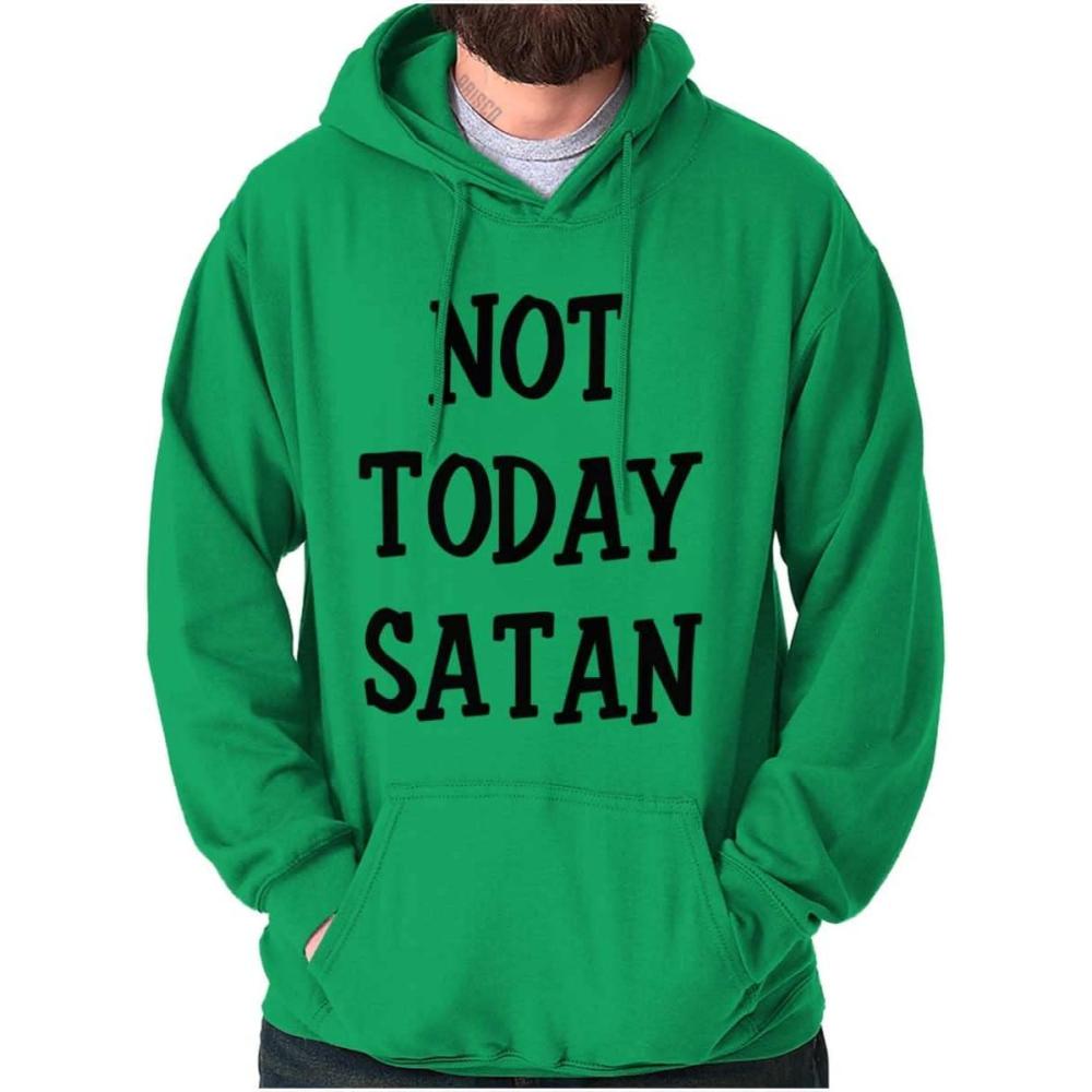 imageBrisco Brands Not Today Satan Funny Christian Hoodie Sweatshirt Women MenIrish Green