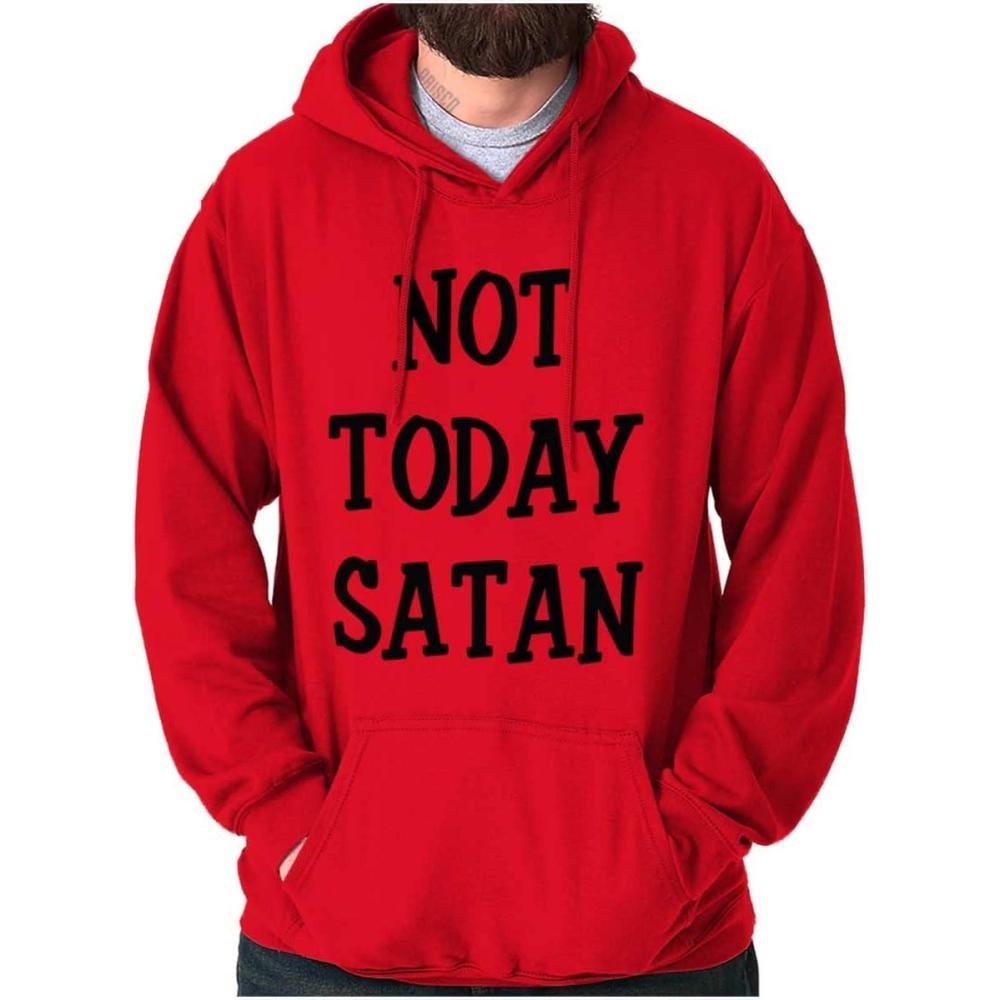 imageBrisco Brands Not Today Satan Funny Christian Hoodie Sweatshirt Women MenRed