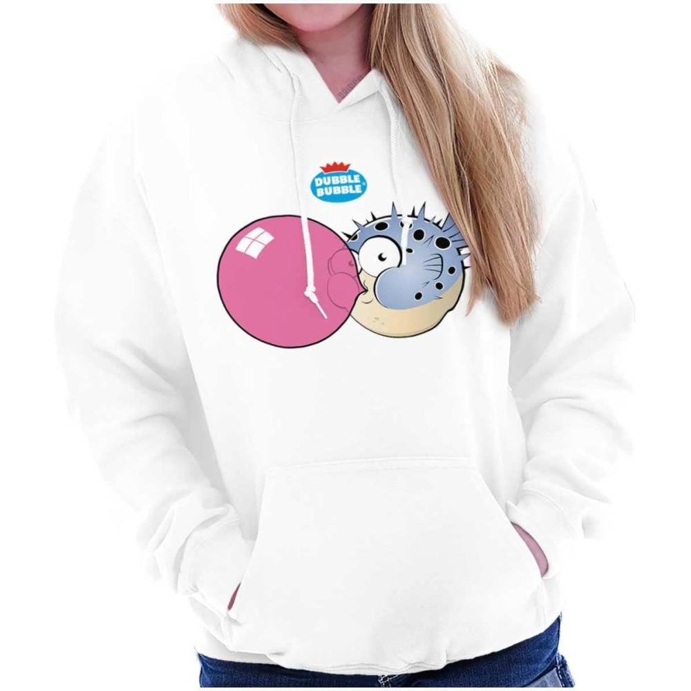 imageBrisco Brands Original Dubble Bubble Logo Vintage Hoodie Sweatshirt WomenWhite