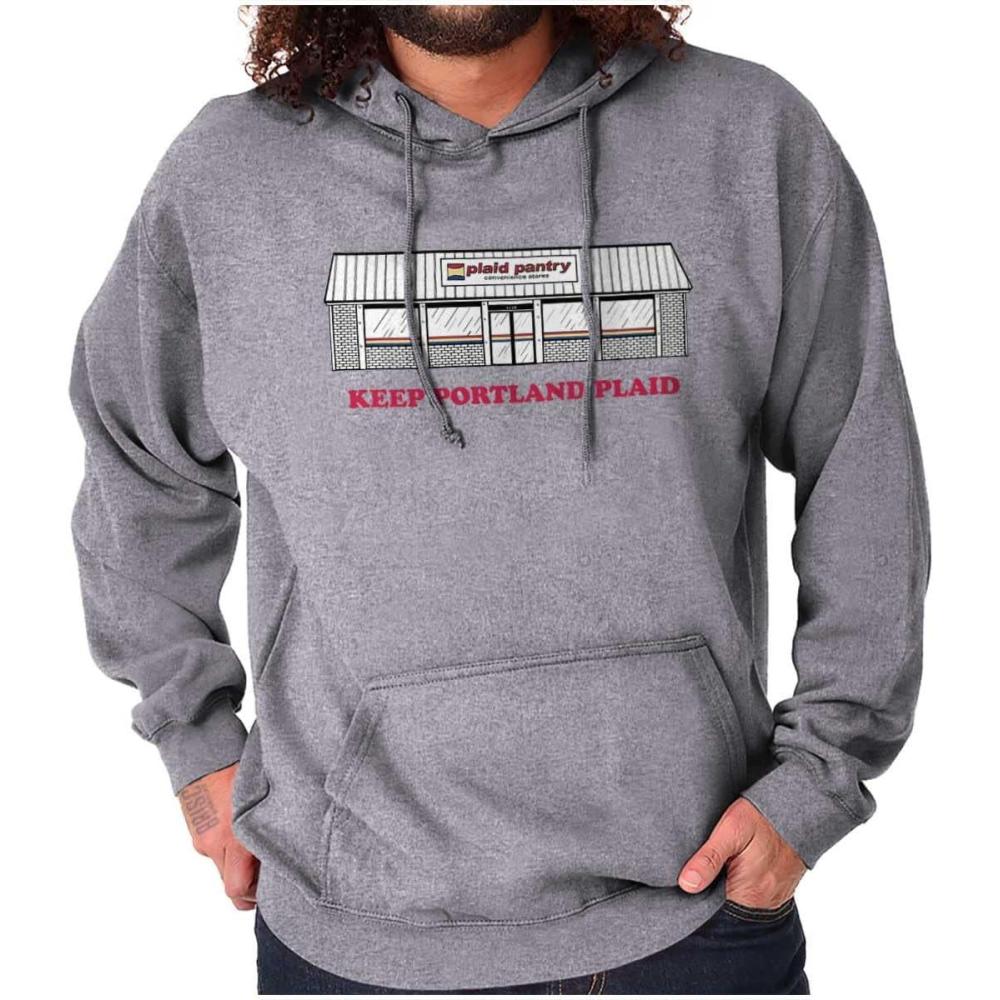 imageBrisco Brands Plaid Pantry Keep Portland Plaid Hoodie Sweatshirt Women MenSport Grey